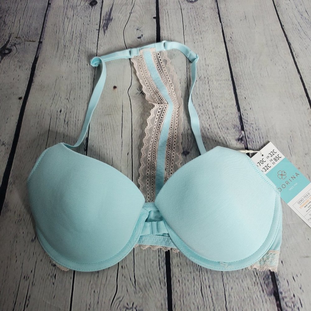 32C Dorina Shore Organic Blend Cotton With Lace T-Shirt Bra in Mint
